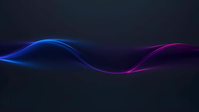 Abstract background with glasses refraction dispersion purple blue light wave on dark background, smooth glow, soft motion, modern digital design, SEO friendly abstract wave background