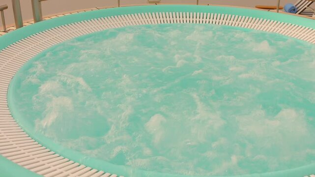 Warm jacuzzi pool on a cruise deck, Private Spa and wellness