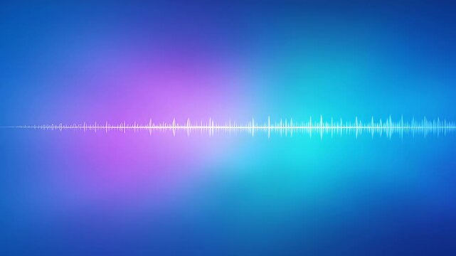 Abstract background glasses refraction dispersion in blue and violet glow with soft light line creating calm modern wave design on smooth gradient backdrop