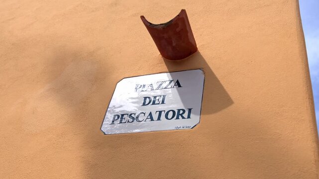 Piazza dei Pescatori Street Sign in Varigotti Italy