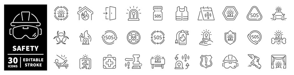Collection of safety and emergency icons for various situations © Jocelyn_Flores