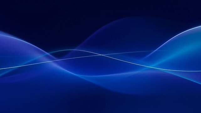 Abstract background with glasses refraction and dispersion in blue wave light, calm digital glow, smooth gradient curve pattern for modern design and SEO search support