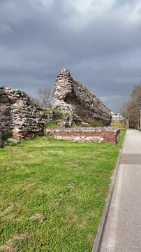 Ruins of Roman fortifications in ancient city of Diocletianopolis, town of Hisarya, Plovdiv Region, Bulgaria