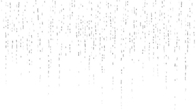 Minimal binary code background on white technology backdrop