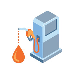 Fuel Dispenser Pump With Nozzle And Droplet, Station Equipment, Modern Style, Industrial Vector Icons, Energy Equipment Symbols, Flat Vector Illustration © BlackVault Designs