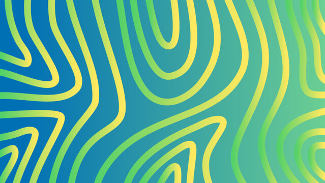Green Abstract Wavy Lines Gradient Background