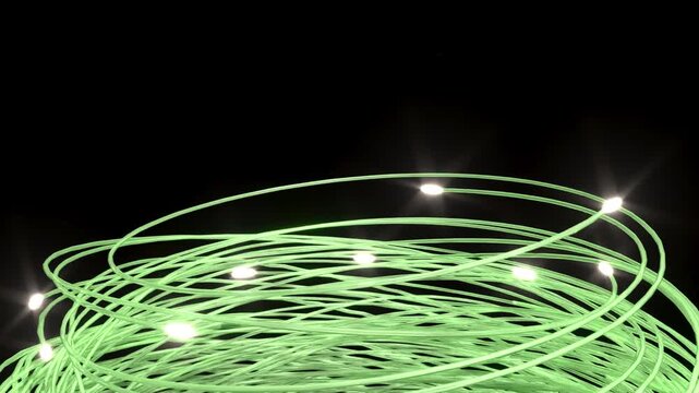 Green optical fiber rotate led lights tech bg 4k