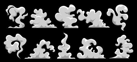 Fototapeta premium Comic smoke set