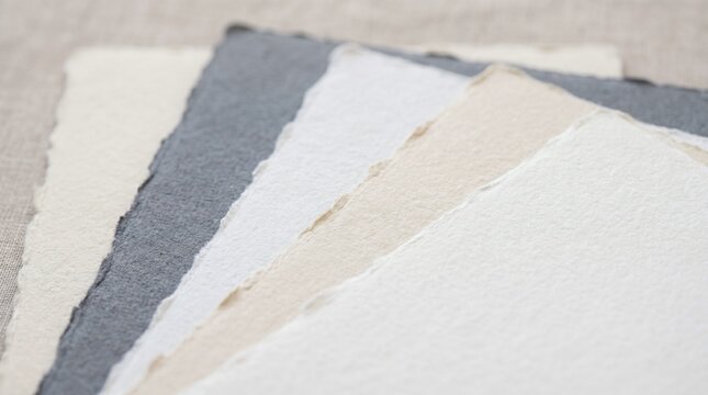 Stack of Luxury Handmade Paper with Deckled Edges