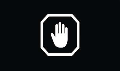 Obraz premium Octagonal stop sign hand gesture icon