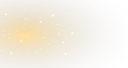 Sparkling gold Christmas background with dust magic explosion glitter bokeh warm light abstract glow transparent yellow festive design stardust confetti snowfall vector illustration concept. © IULIIA
