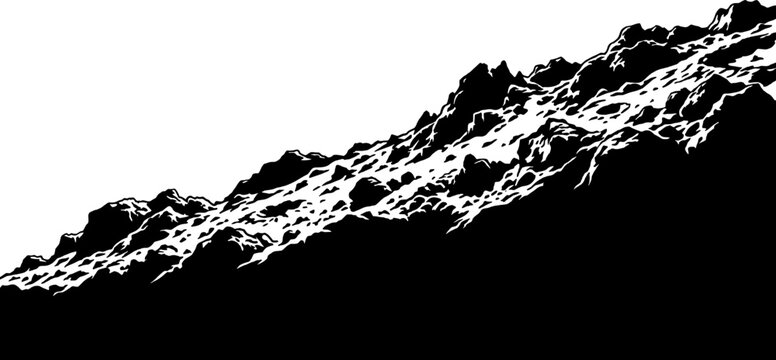Rugged rocky mountain slope silhouette showing steep terrain