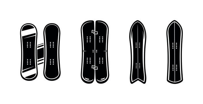 Collection of diverse snowboard designs and styles for winter sports