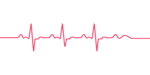 A medical ekg cardiogram graph displays a healthy heart beat pulse rate wave on a hospital monitor illustration © Fahid