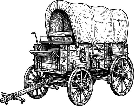 Old western chuckwagon covered pioneer wagon