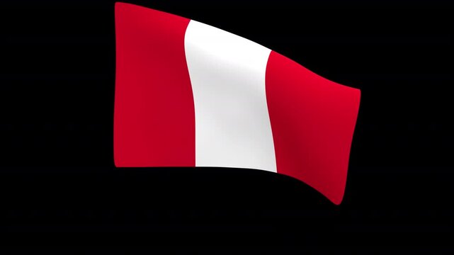 Flag of Peru &ndash; 3d render looped with alpha channel.
