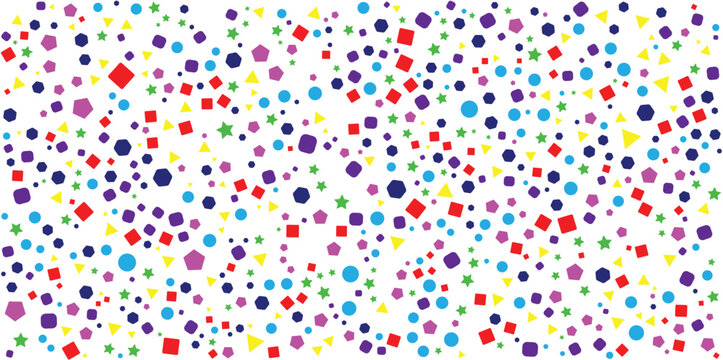 Colorful Geometric Shapes Seamless Abstract Background Vector Pattern
