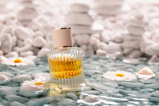 Unique amber perfume as holiday beach scent.