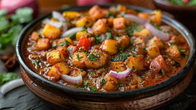 Desi keto karahi cooking scene spice sizzling low carb version cinematic kitchen shot rich textures