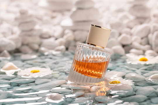 Intense amber perfume smelling of summer and sea.