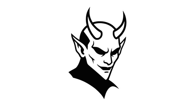 Evil Devil Face Icon Graphic