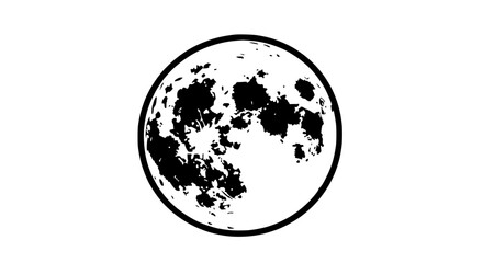Full Moon Silhouette Icon Vector Illustration © coki