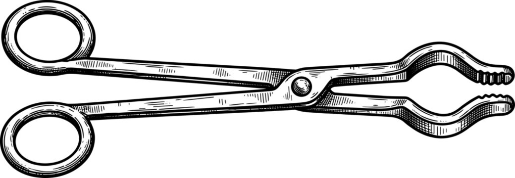 Vintage surgical forceps medical instrument illustration