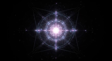 Obraz premium Abstract geometric projection showing infinite depth, complexity, and intersecting planes representing theoretical concepts and dimensional exploration ,abstract ,perspective ,architecture
