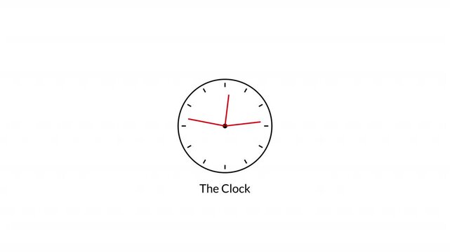 Clock Countdown 24 Hour Day Fast Speed. Countdown clock 24 hour  animation on a transparent background Clock with moving Clock time rotation 360 4k video animation. Abstract new analog clock 