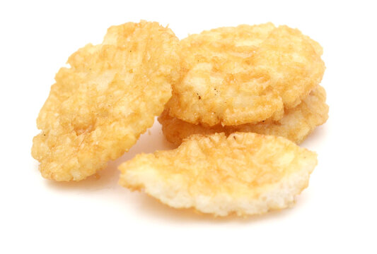 One tasty corn flake isolated on white
