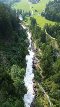 Aerial View of Simmenf&auml;lle, Lenk im Simmental, Bernese Oberland, Switzerland