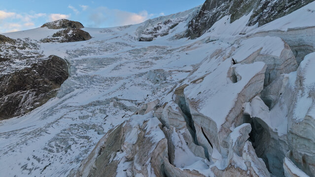 Aerial View of Cheilon Glacier in the Val des Dix, Valais, Switzerland