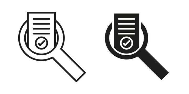 Audit icon in black stroke eps vector graphic