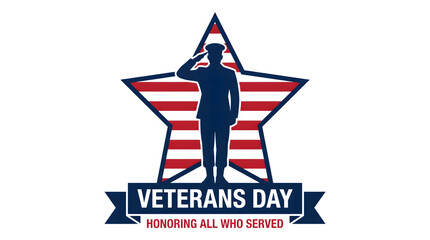 Veterans day tribute honoring all who served isolated on transparent background