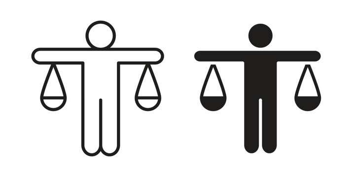 Ethics icon in black stroke eps vector graphic