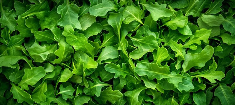 Fresh Green Rucola Leaves Close-Up, Healthy Culinary Ingredient for Delicious Salads and Dishes.
