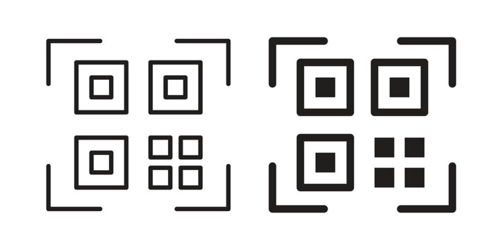 QR code icon collection vector illustrations, Vector pictogram