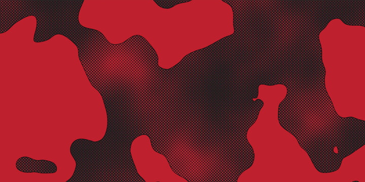 Dark cyber tech red fluid shapes dotted raster background illustration
