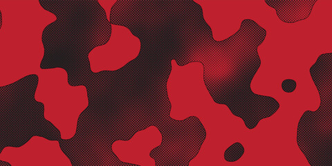 Tactical style red organic camouflage blobs with black micro mesh vector art © MOH
