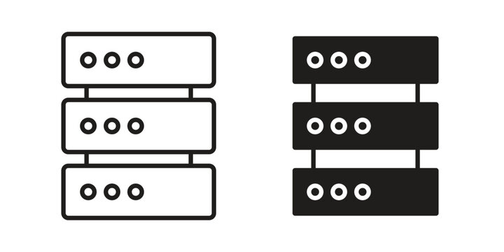 Server icon in black stroke eps vector graphic