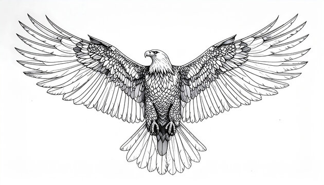 Eagle spreading wings artwork