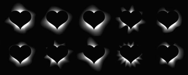 Obraz premium Heart shaped light lighting frame set