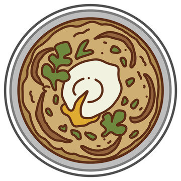 Portuguese Acorda a Alentejana Bread Soup, Cartoon PNG Illustration