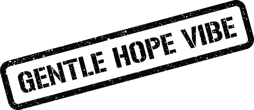 Angled grunge texture stamp displaying Gentle Hope Vibe text, versatile for overlay graphics or website header embellishments