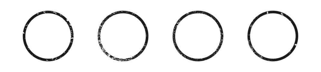 Fototapeta premium Set of grunge borders in circle form