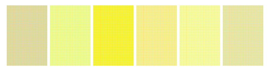 Set of yellow legal pad pages with grid designs © dniprodd