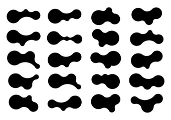 Fototapeta premium Set of abstract metaball shapes