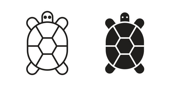Tortoise icon collection vector illustrations, Vector pictogram
