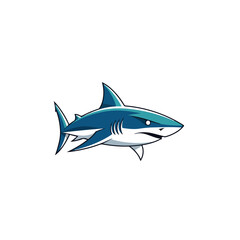 Fototapeta premium modern blue shark mascot vector logo template