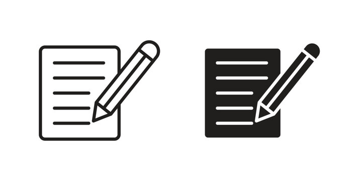 Writing icon collection vector illustrations, Vector pictogram